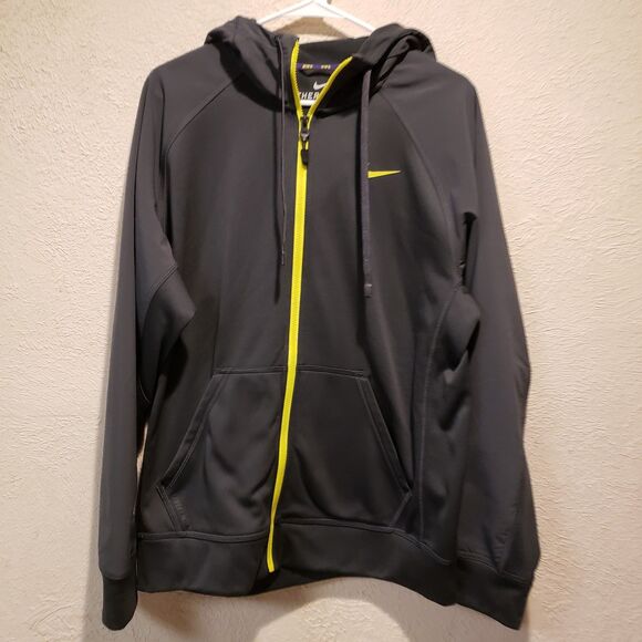 Nike Pants - Nike Gray Track Jacket with Yellow Accents